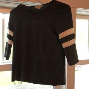 Gray with white striped shirt